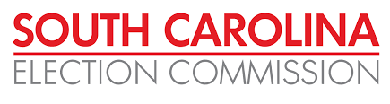 Logo of the South Carolina Election Commission, featuring bold red text for 